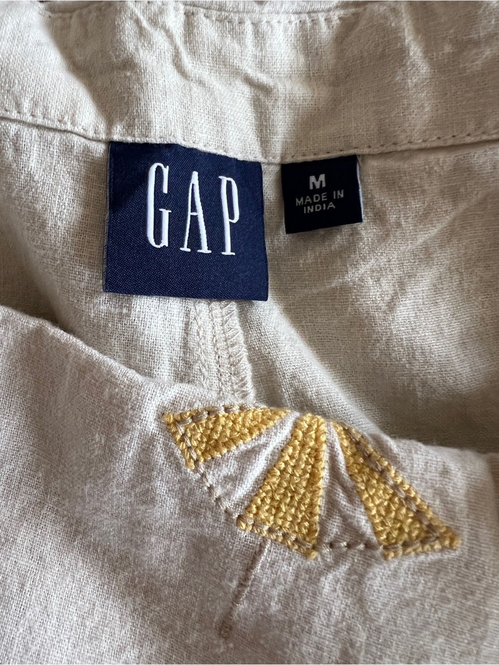 Gap Linen-Blend Embroidered Mini Skort with Beach umbrella beige size medium - Picture 8 of 10